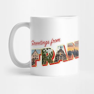 Greetings from Frankfurt in Germany Vintage style retro souvenir Mug